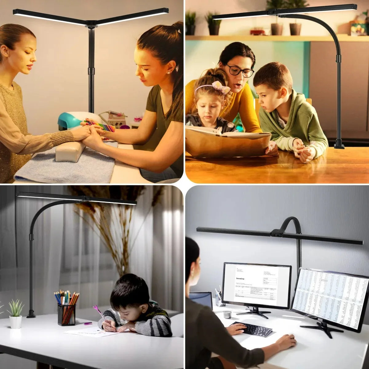 LED Architect Desk Lamp Double/Single Head Stepless Dimmable