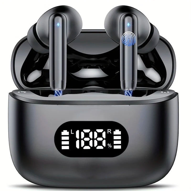 ProX Wireless Earbuds ANC 40dB, BT 5.3, 6-Mic ENC, LED