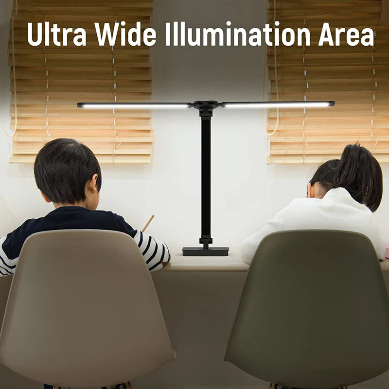 Double Head LED Desk Lamp 5 Colour Modes Eye-Caring Piano