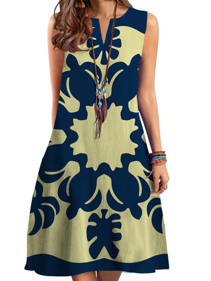 Selene V-Neck Maxi Dress | Printed Hem Summer Elegance