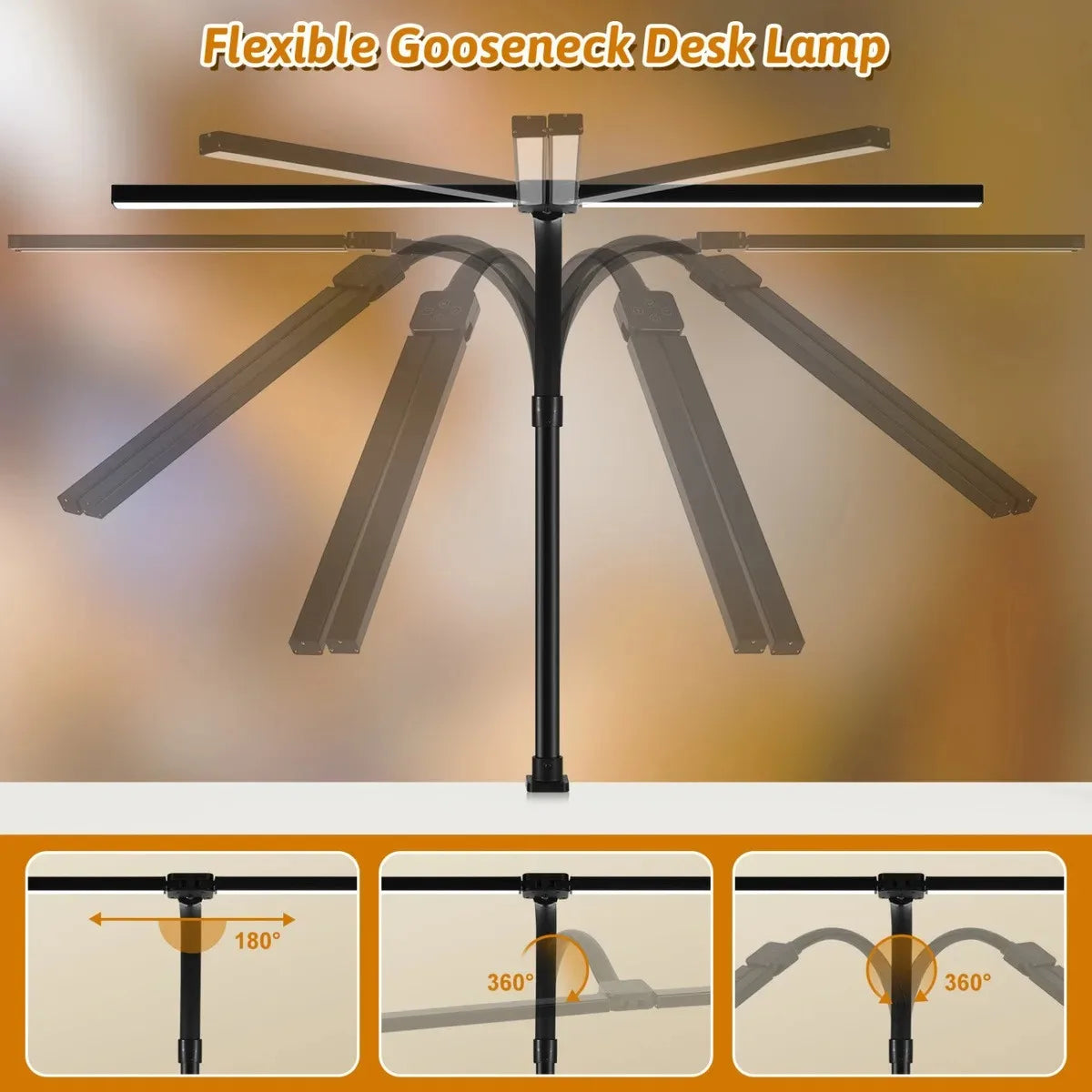 LED Architect Desk Lamp Double/Single Head Stepless Dimmable