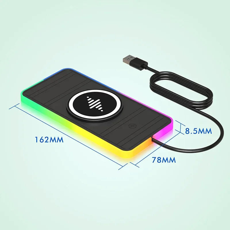 30W Magnetic Car Wireless Charger Pad with RGB Light