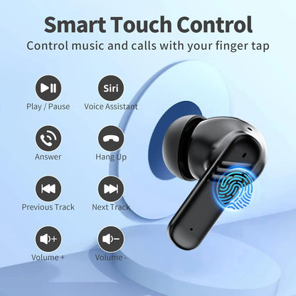 Touch Screen ANC Wireless Earbuds | Bluetooth 5.4, HiFi Sound