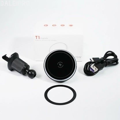 RGB LED Magnetic Wireless Car Charger | 15W MagSafe Mount