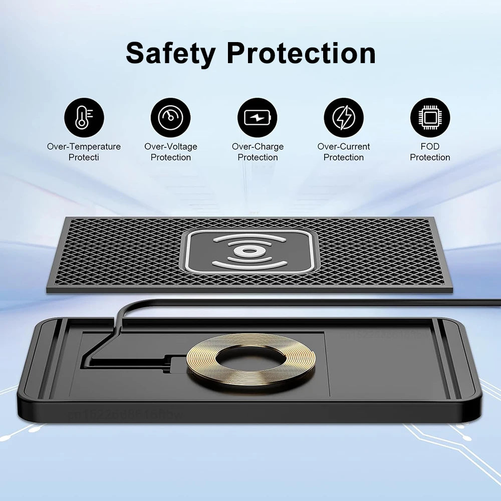 15W Car Wireless Charger Pad with Cooling Fan