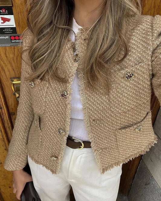 Clara Tweed Jacket | Vintage Single-Breasted Coat