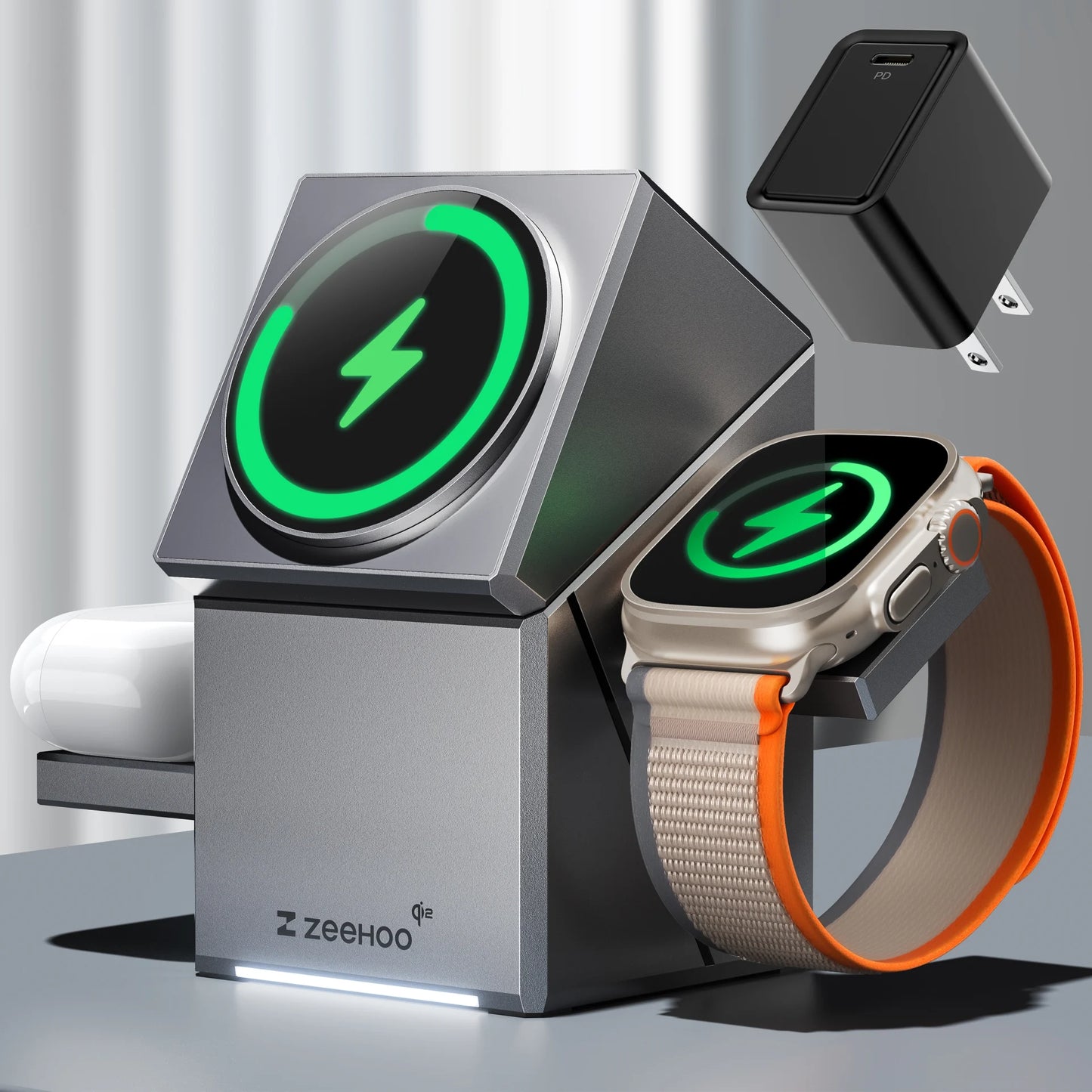 ZEEHOO CubeTrick X 3in1 15W Fast Wireless Charging Station.