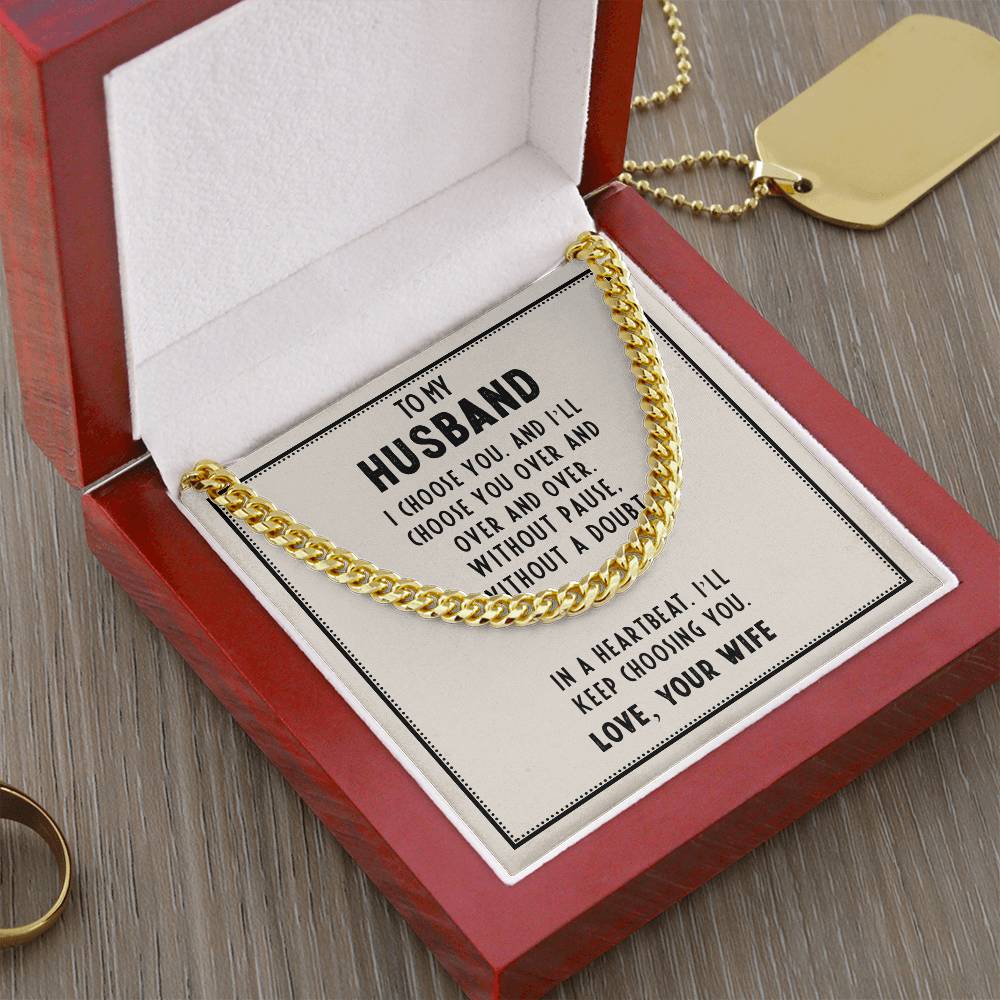 Cuban Link Chain - For Husband I Choose You