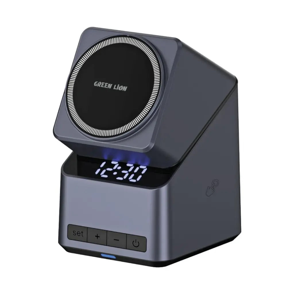 15W Rotating Magnetic Wireless Charger with Clock for iPhone Apple Watch