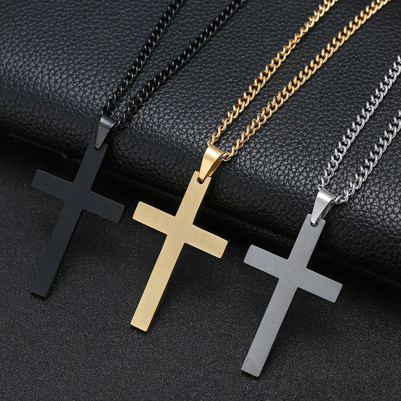 Cross Necklace Black, Gold, and Silver