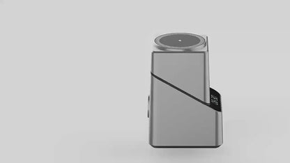 15W Rotating Magnetic Wireless Charger with Clock for iPhone Apple Watch